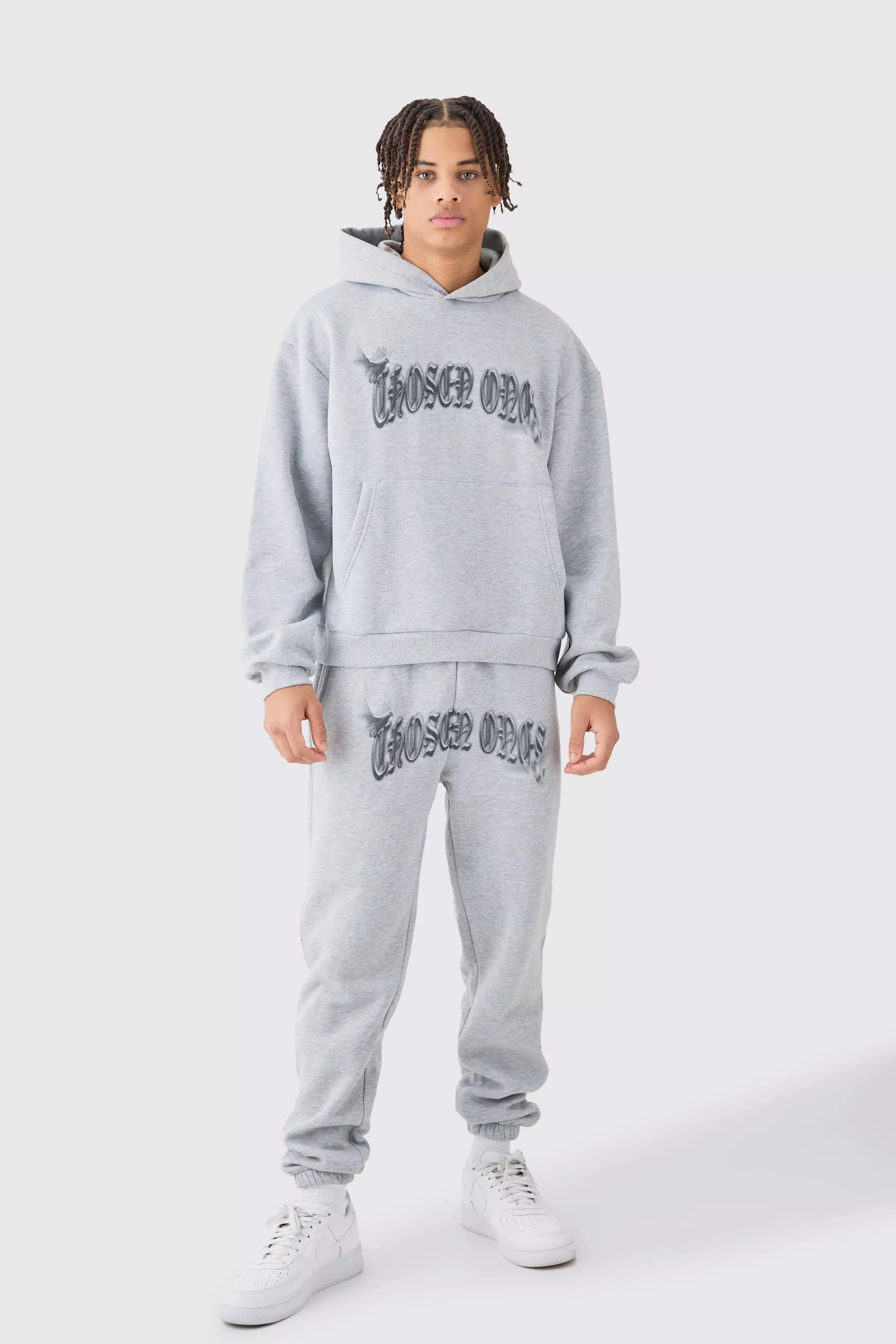 Grey 2025 hooded tracksuit